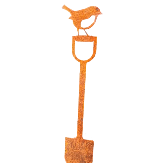 Poppy Forge Robin on a Spade Garden Silhouette