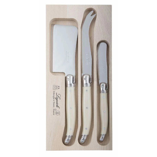 Laguiole Verdier 3 Piece Boxed Cheese and Butter Knife Set