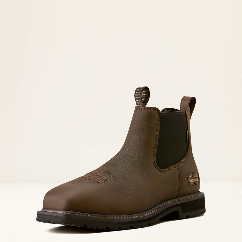 Ariat Groundrancher Chelsea Wide Square Toe Steel Toe Work Boot