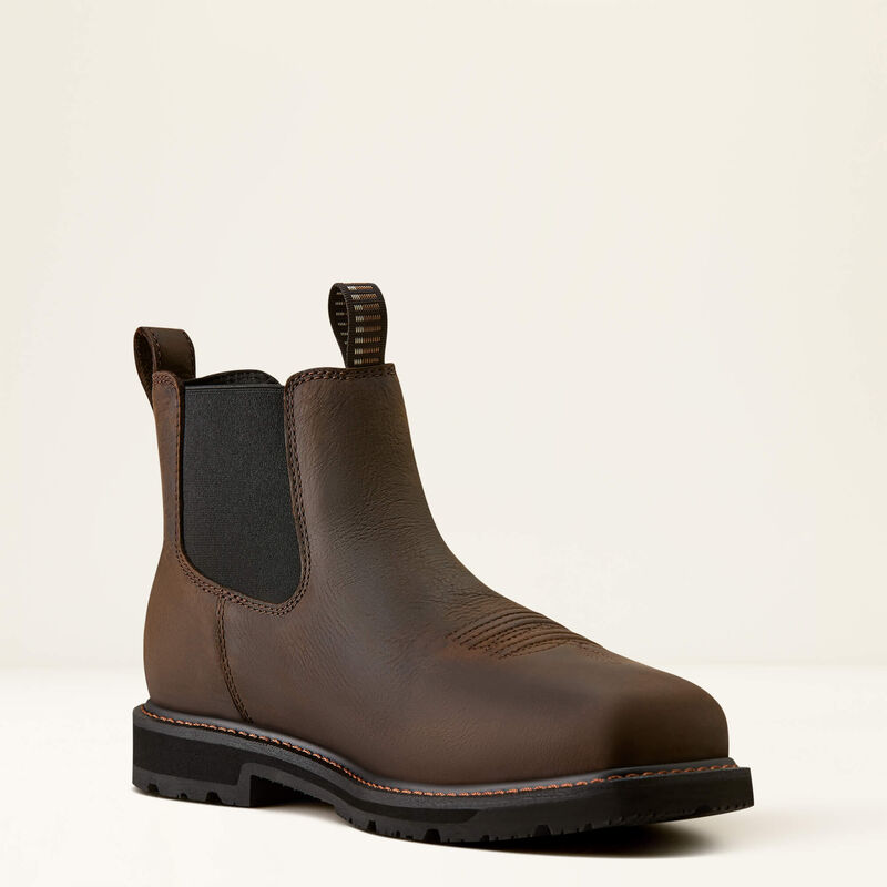 Ariat Groundrancher Chelsea Wide Square Toe Steel Toe Work Boot