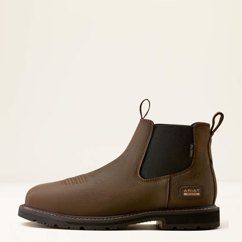 Ariat Groundrancher Chelsea Wide Square Toe Steel Toe Work Boot