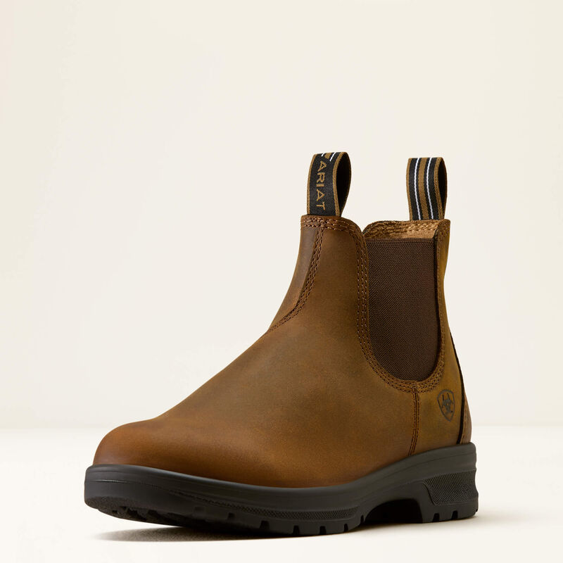 Side view of the Ariat Women's Cooper Chelsea Boot in water-resistant full-grain leather.
