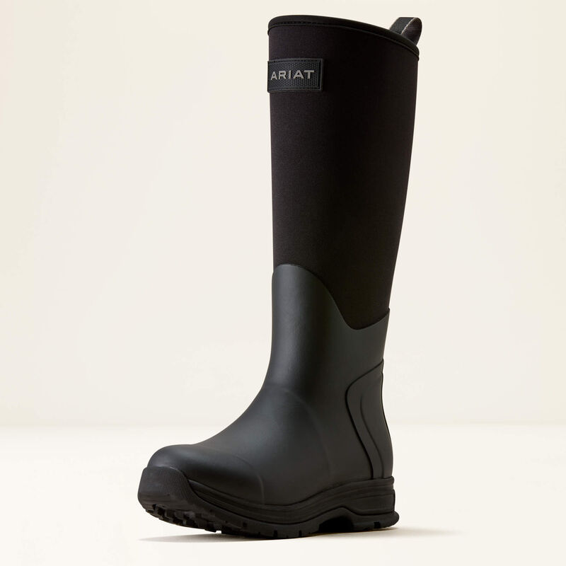 Ariat Women's Swinbrook Wellington Boot featuring a waterproof rubber lower, thick 5mm neoprene upper, and a durable Duratread sole.