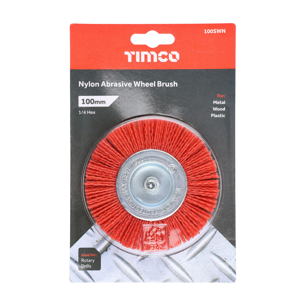 Shaft Mount Wheel Brush Nylon 100mm