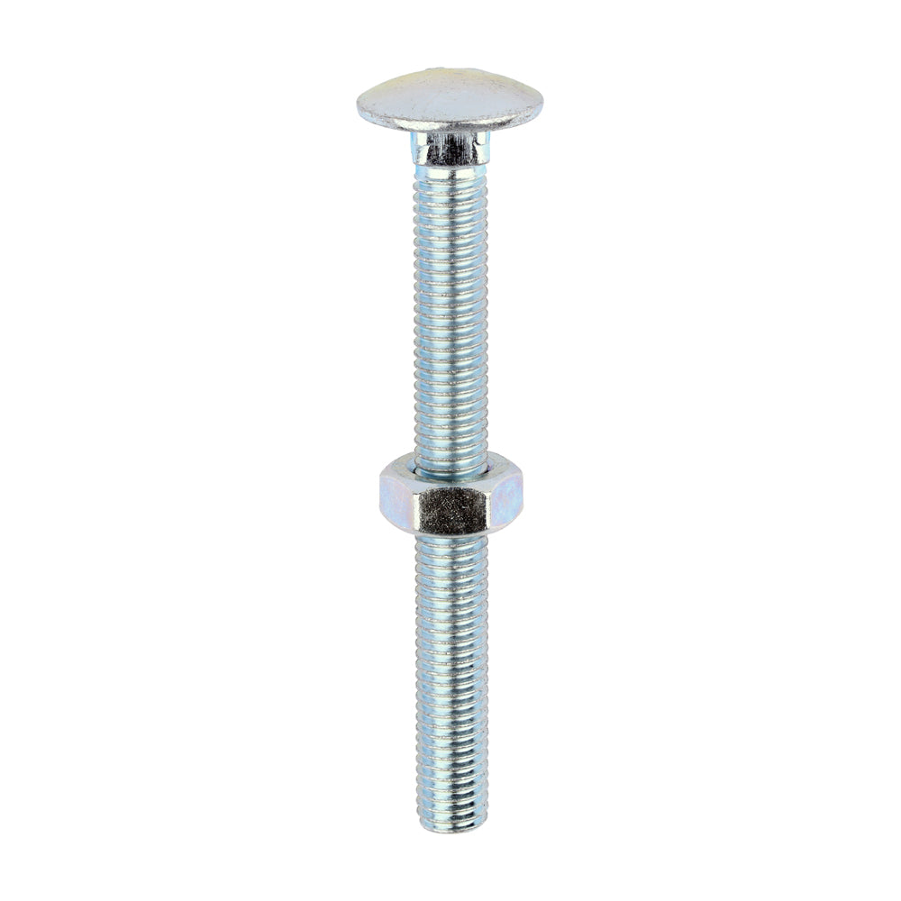 Carriage Bolts & Hex Nuts - Zinc M10 x 100 - 25PCE