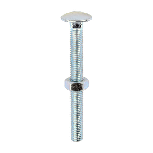 Carriage Bolts & Hex Nuts - Zinc M10 x 100 - 25PCE