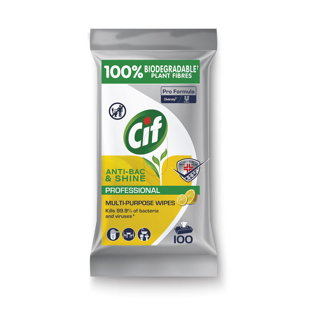 Cif Pro Formula Disinfectant Cleaning Wipes 100-Pack