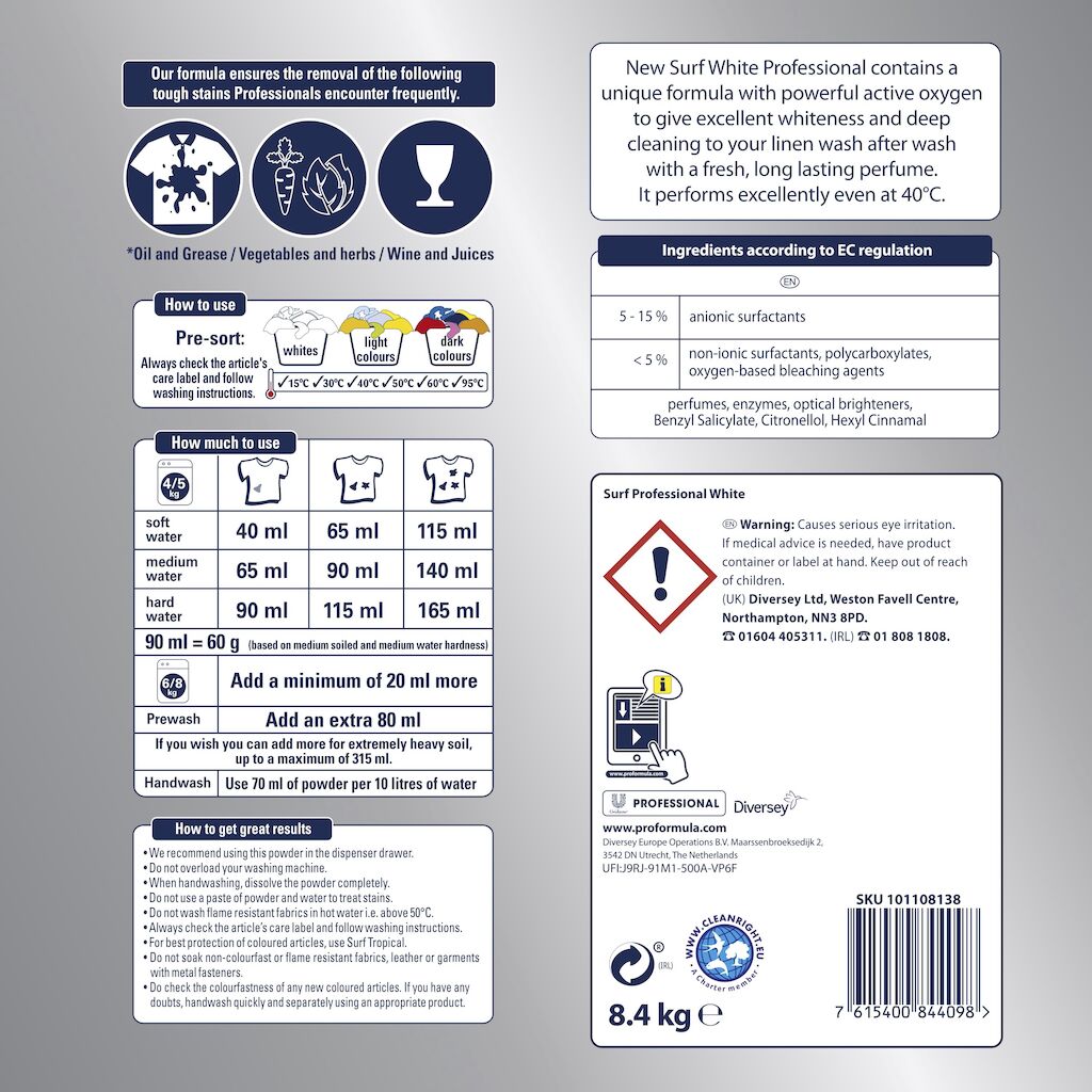 Surf Powder White Biological 140 Wash Laundry Detergent