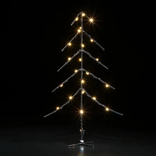 Noma 60cm Twisted Silver Wire Tree with 200 Warm White LEDs