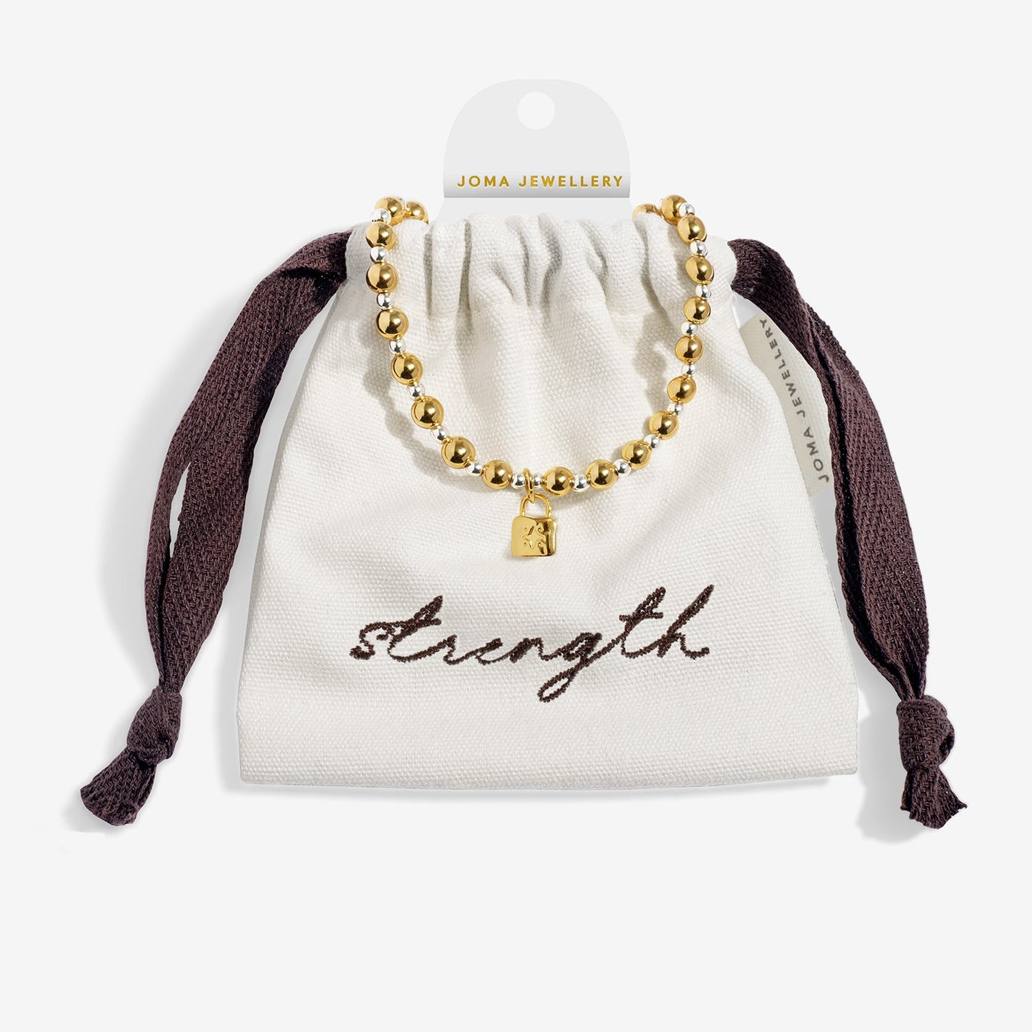 Joma Jewellery Words To Treasure Strength Bracelet In Silver and Gold Plating