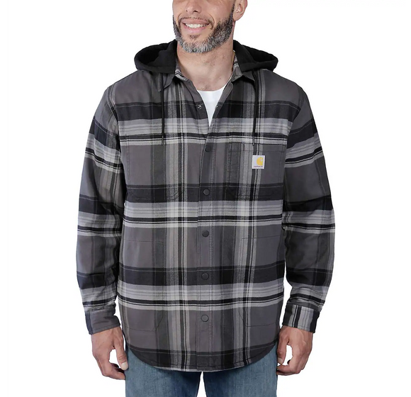 Carhartt Rugged Flex Flannel Fleece Lined Hooded Shacket Sam