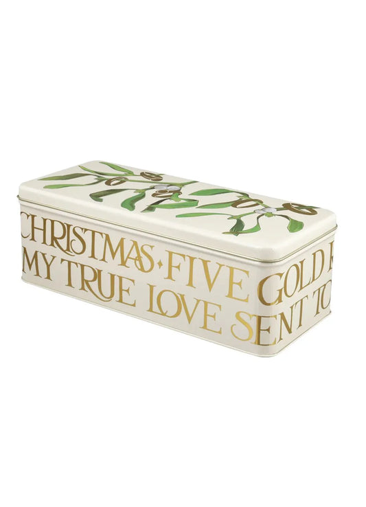 Emma Bridgewater Five Gold Rings Long Deep Rectangular Tin