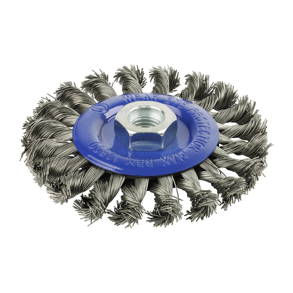Addax S/S Threaded Bevel Brush Twist 115mm 