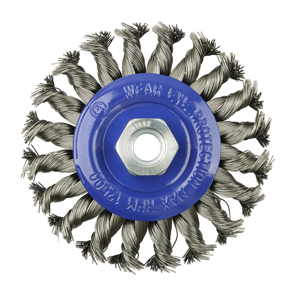 Addax S/S Threaded Bevel Brush Twist 115mm 