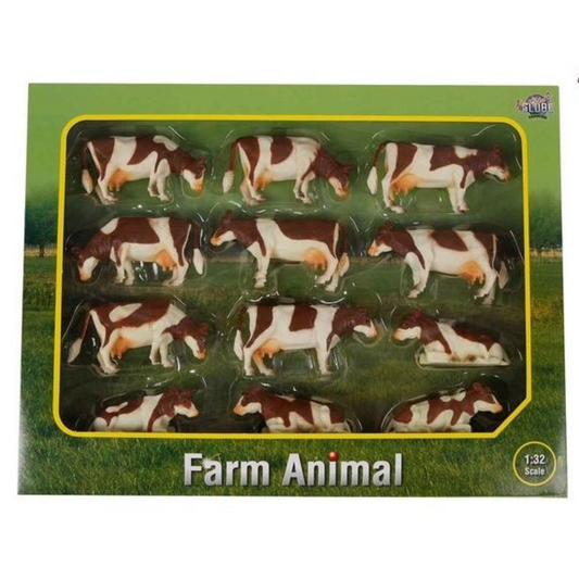 Kids Globe Brown & White 12 Piece Cow Set