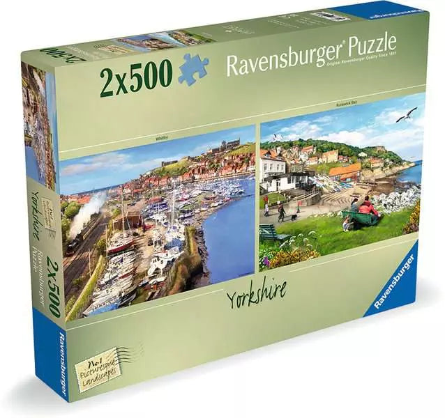 Ravensburger Picturesque Landscapes No.1 Yorkshire Whitby & Runswick Bay 2x500 Piece Jigsaw Puzzle