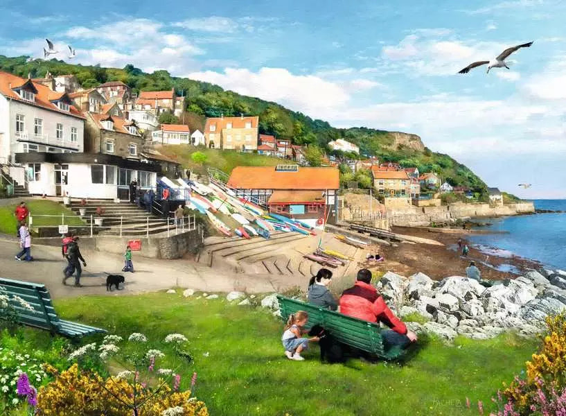 Ravensburger Picturesque Landscapes No.1 Yorkshire Whitby & Runswick Bay 2x500 Piece Jigsaw Puzzle