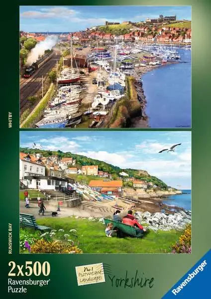 Ravensburger Picturesque Landscapes No.1 Yorkshire Whitby & Runswick Bay 2x500 Piece Jigsaw Puzzle