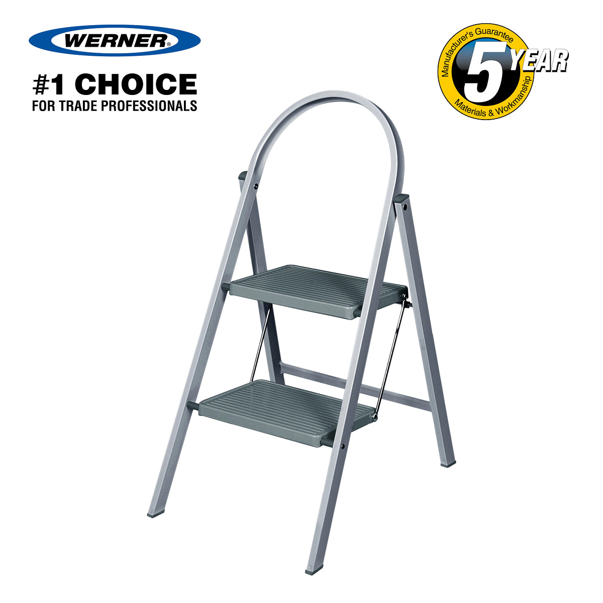 Werner Handy Step Stool 2 Step Grey