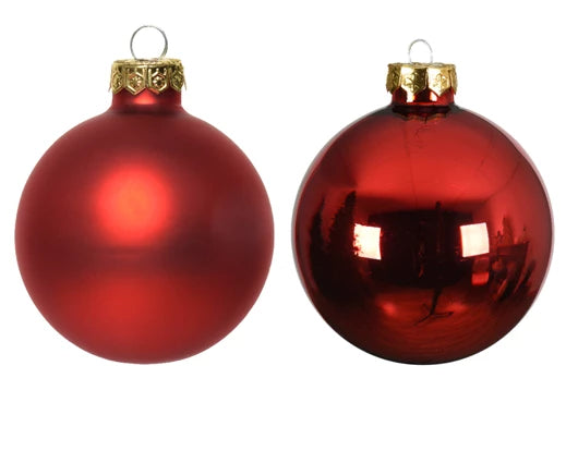 Kaemingk Red Glass Mixed Bauble Set