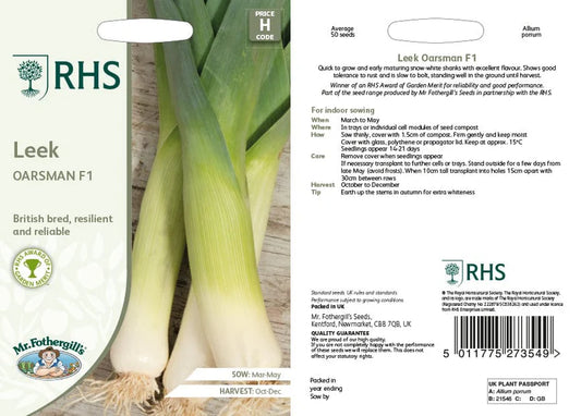 Fothergill's RHS Leek Oarsman F1 Seeds