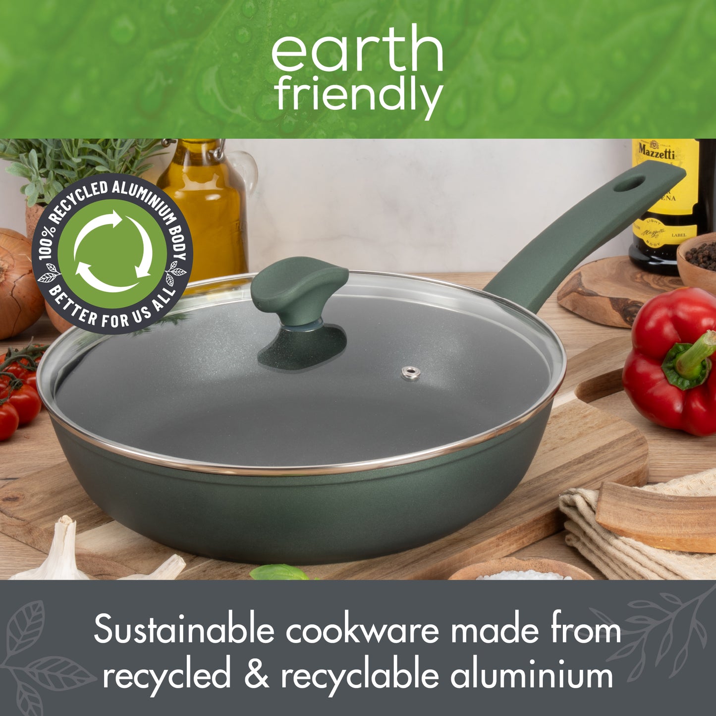 Prestige Earth Friendly Non-Stick Induction Covered Sautepan & Lid 28cm
