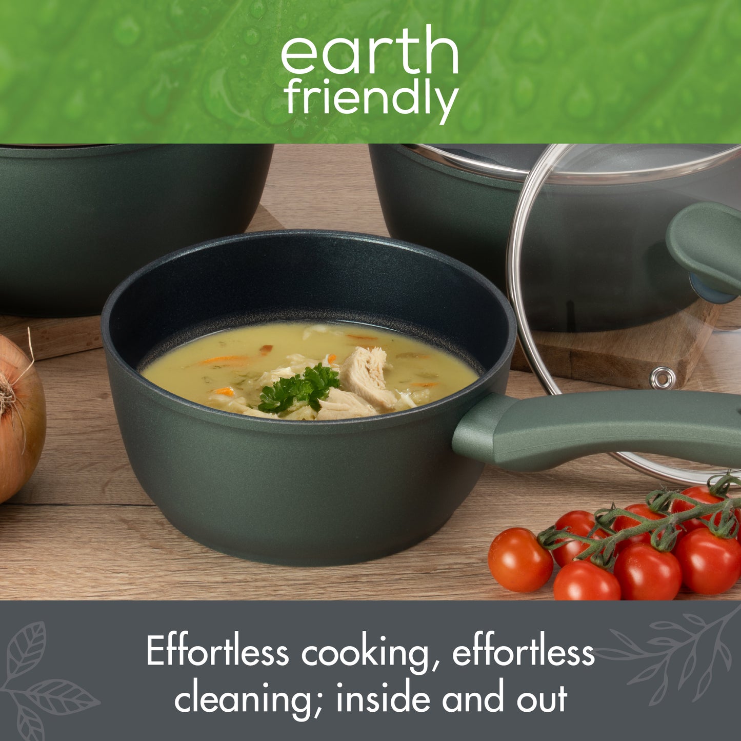 Prestige Earth Friendly Non-Toxic Non-Stick Induction 3 Piece Saucepan Set with Lids