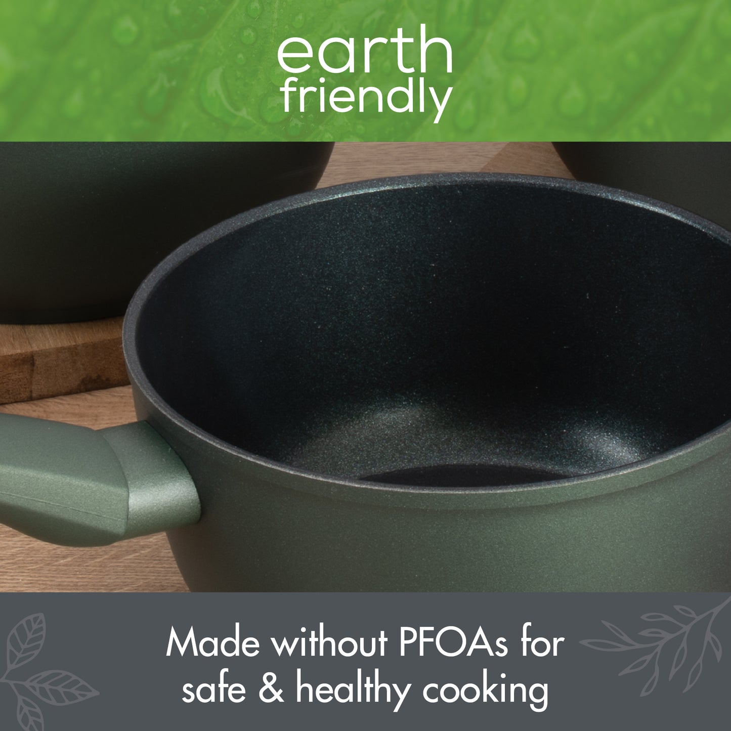 Prestige Earth Friendly Non-Toxic Non-Stick Induction 3 Piece Saucepan Set with Lids