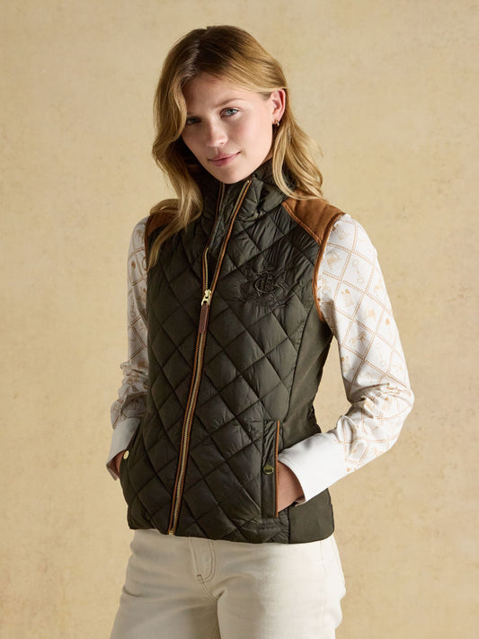 Joules Braemar Luxe Showerproof Diamond Quiled Gilet