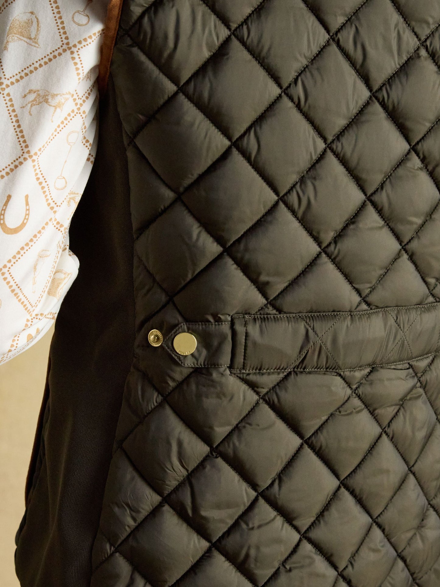 Joules Braemar Luxe Showerproof Diamond Quiled Gilet