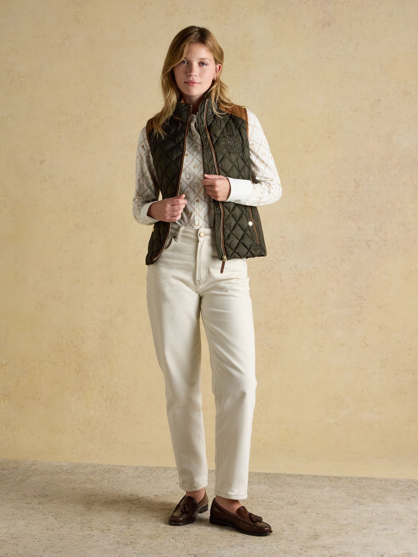 Joules Braemar Luxe Showerproof Diamond Quiled Gilet