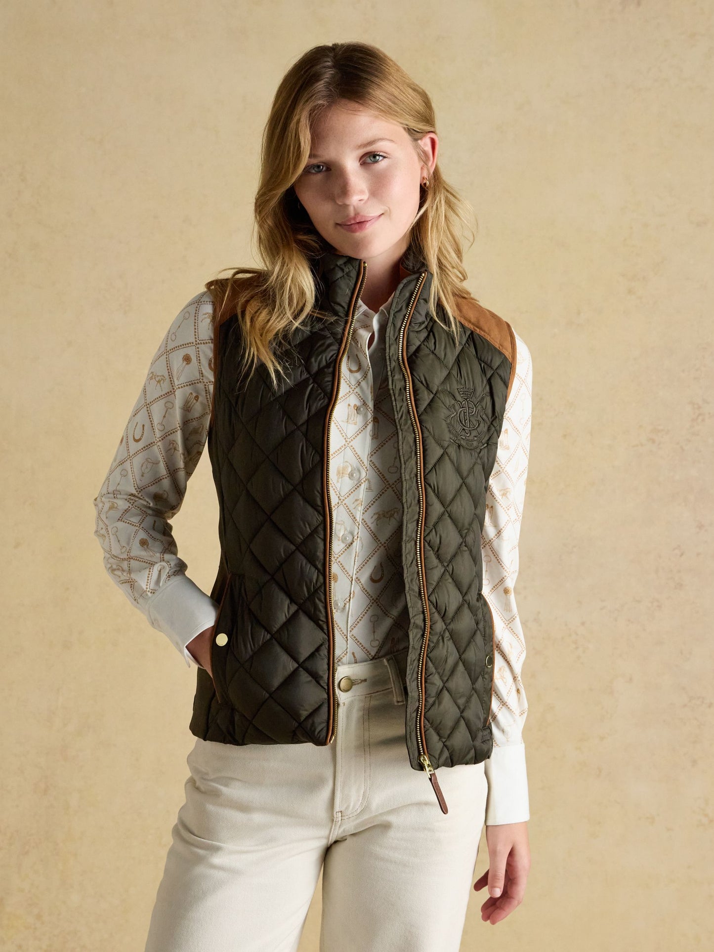 Joules Braemar Luxe Showerproof Diamond Quiled Gilet