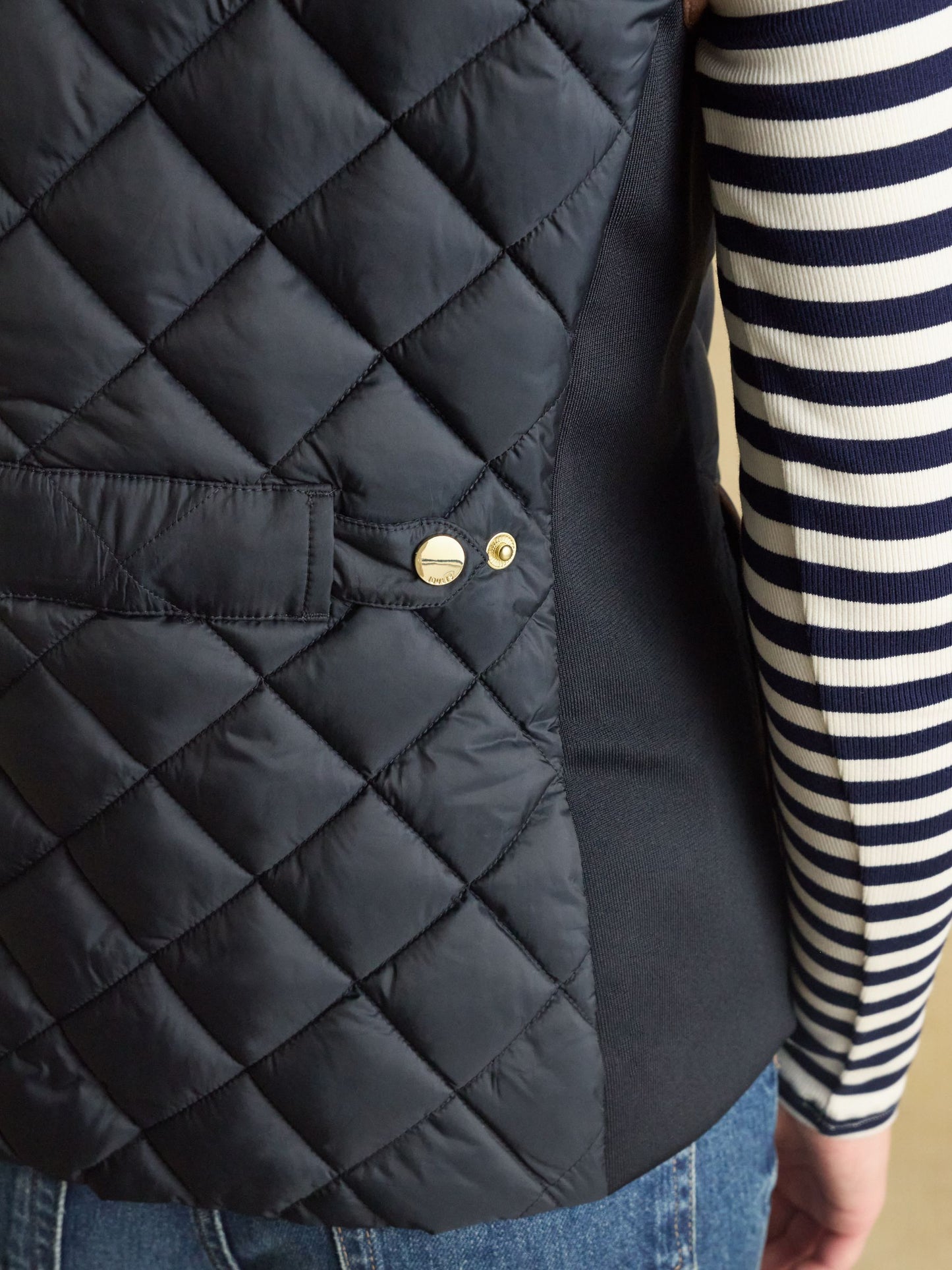 Joules Braemar Luxe Showerproof Diamond Quiled Gilet