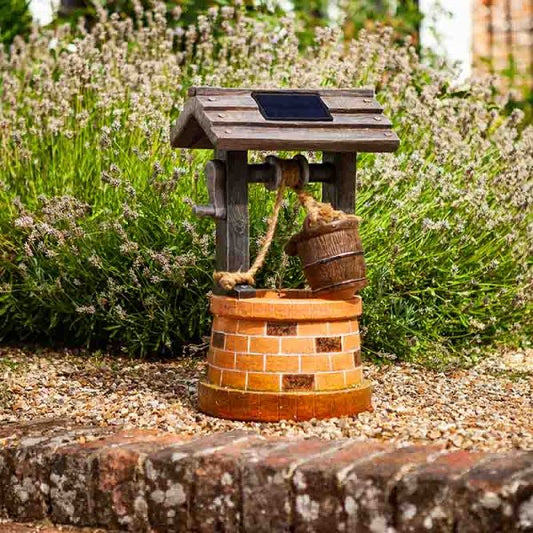 Smart Solar Wishing Well Fountain Water Feature
