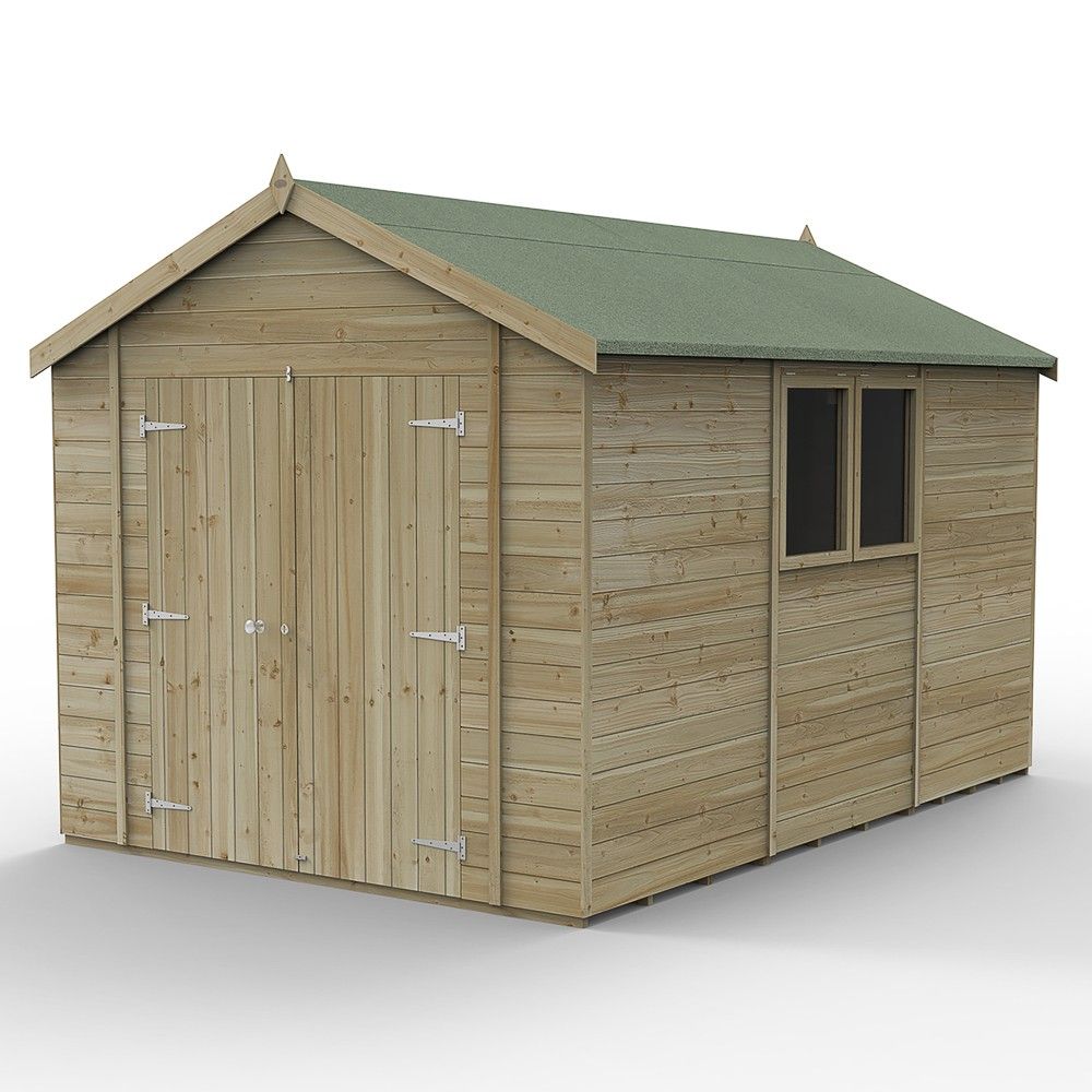 Forest Garden Timberdale 12x8 Apex Shed - Double Door