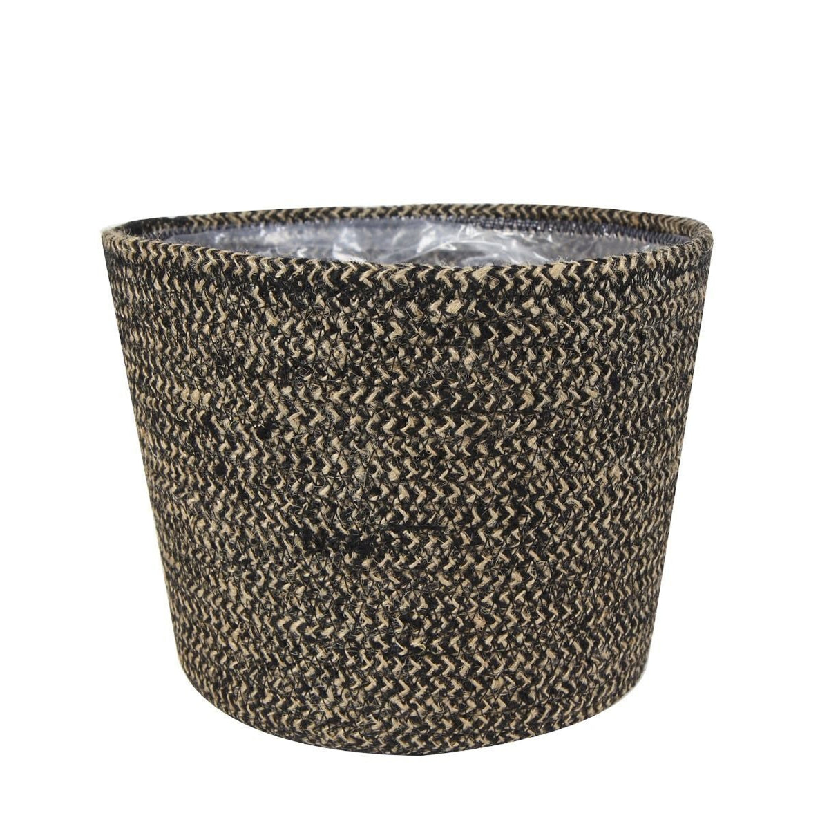 Ivyline Bergen Jute Anthracite Lined Planter 18cm