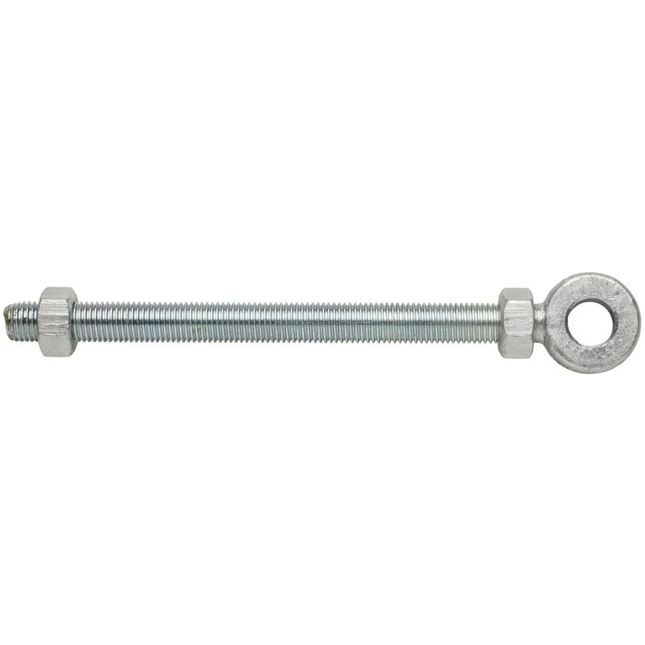 Perry 8 inch adjustable threaded steel gate eye with 25mm hinge socket and dual locking nuts