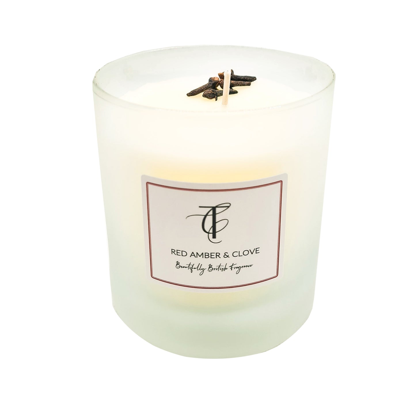 The Country Candle Co Red Amber & Clove Pastel Glass Candle