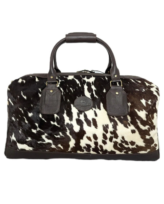 Bethany Rae Dorchester Cowhide Duffel Bag - Brown Assorted Print
