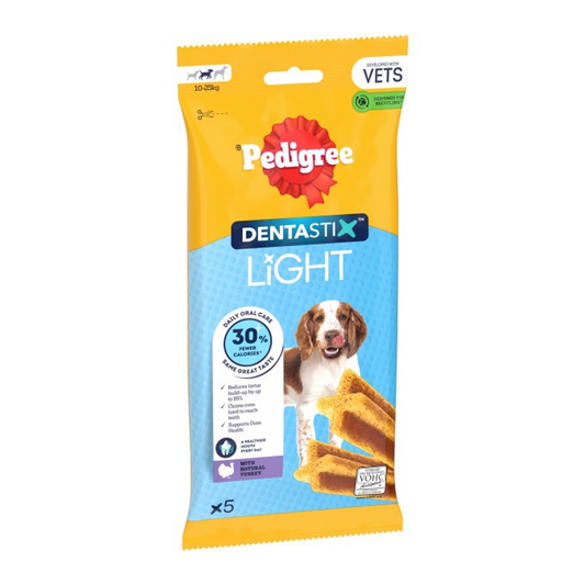 Pedigree Dentastix Light Daily Dental Chews Medium Dog 5 Sticks