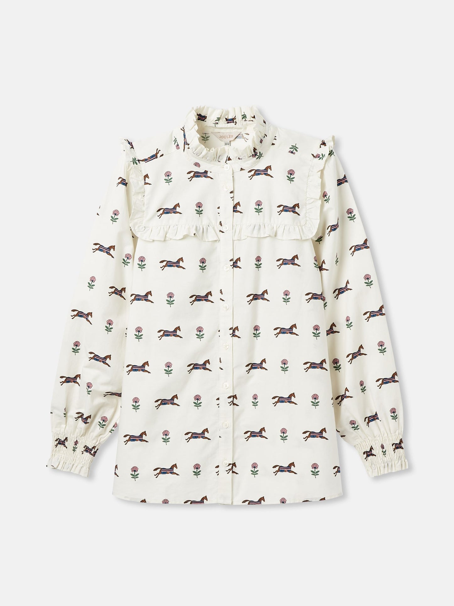 Joules Henrietta Printed Frill Blouse