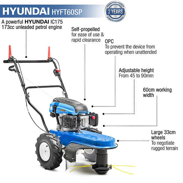 Hyundai HYFT60SP Self Propelled Wheeled Petrol Grass Trimmer