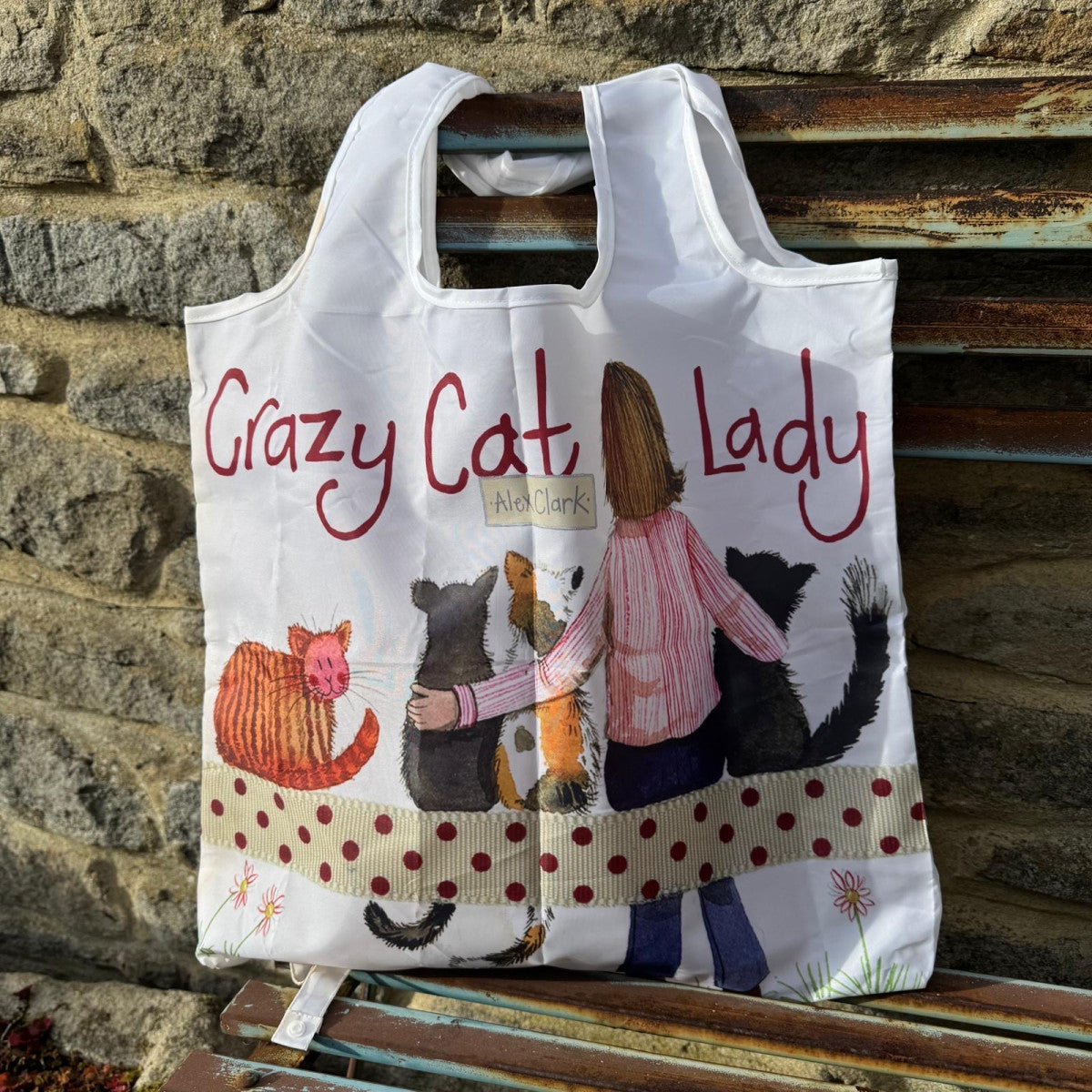 Alex Clark Reusable Shopping Bag Crazy Cat Lady