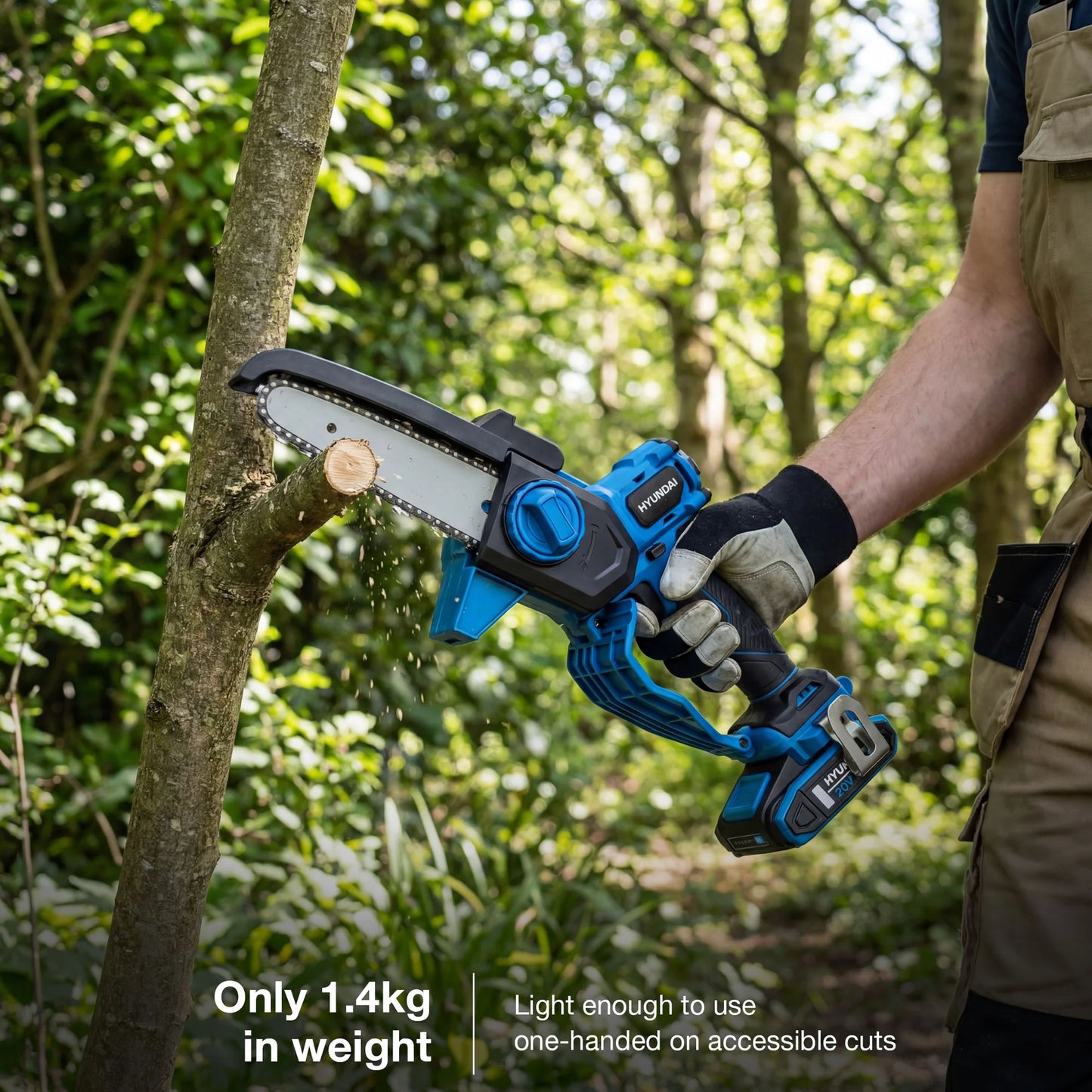 Hyundai HY20CCS150 6" 20V Mini Chainsaw - Includes 2Ah Battery & Charger