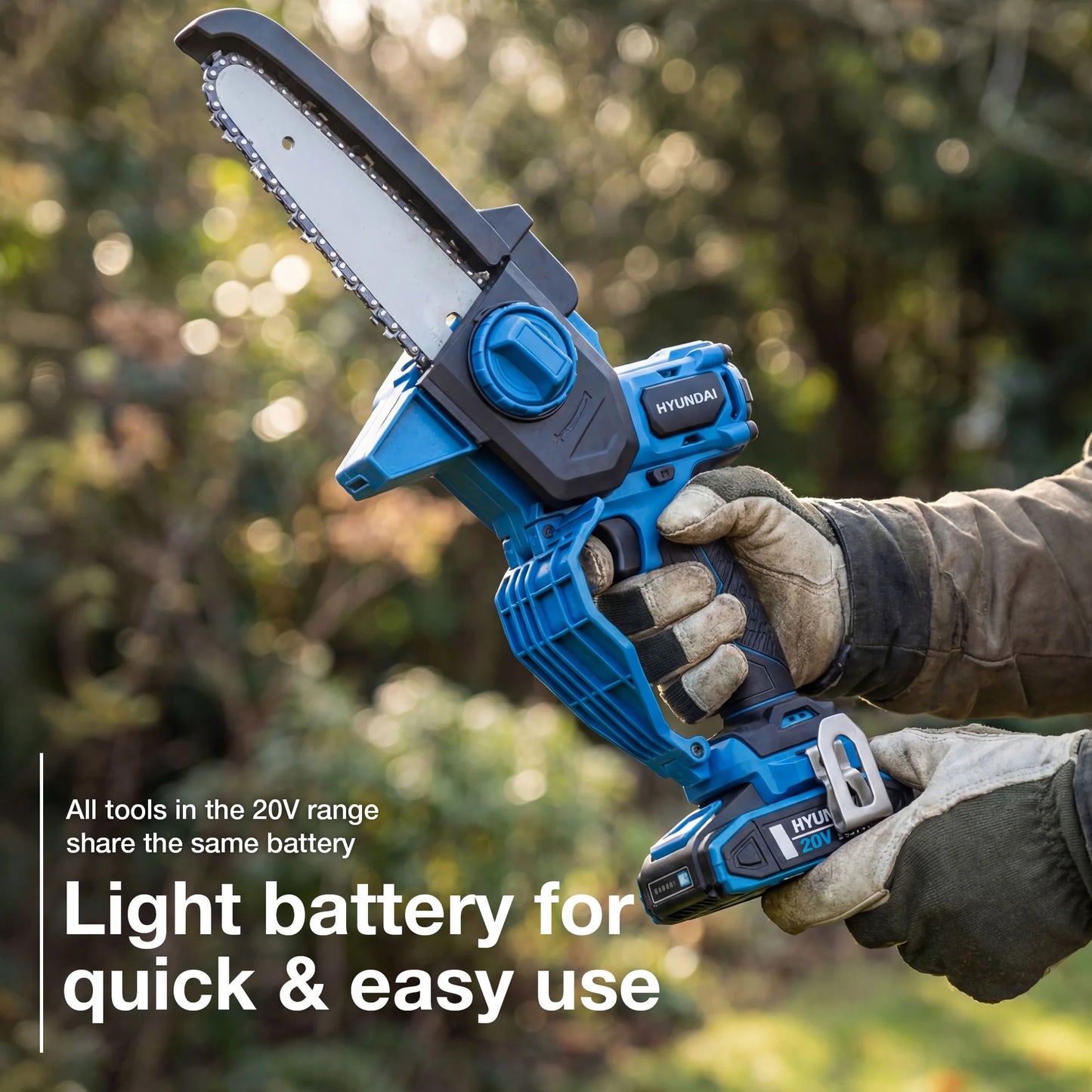 Hyundai HY20CCS150 6" 20V Mini Chainsaw - Includes 2Ah Battery & Charger
