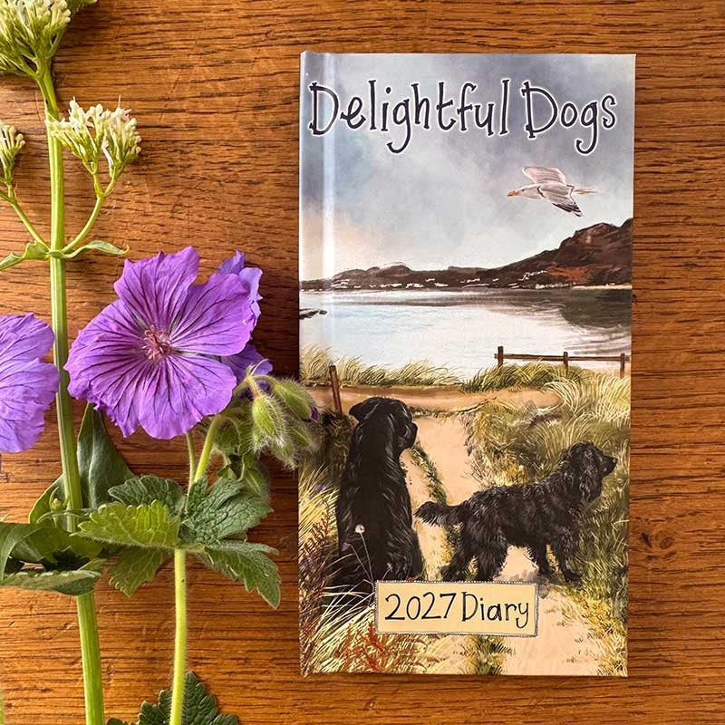 Alex Clark Delightful Dogs 2027 pocket diary with week-to-view layout and dog illustrations