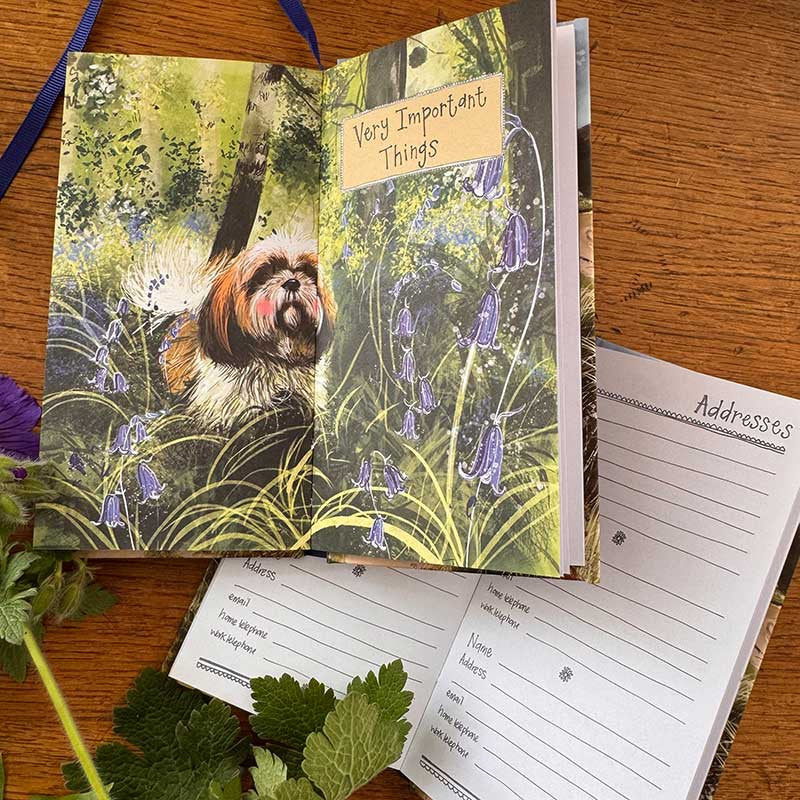 Alex Clark Delightful Dogs 2027 pocket diary with week-to-view layout and dog illustrations