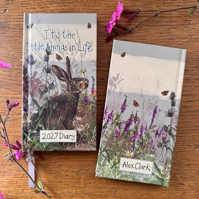 Alex Clark It's The Little Things In Life 2027 pocket diary with week-to-view layout and animal illustrations