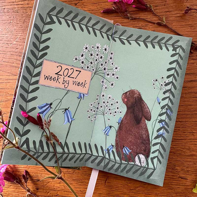 Alex Clark It's The Little Things In Life 2027 pocket diary with week-to-view layout and animal illustrations