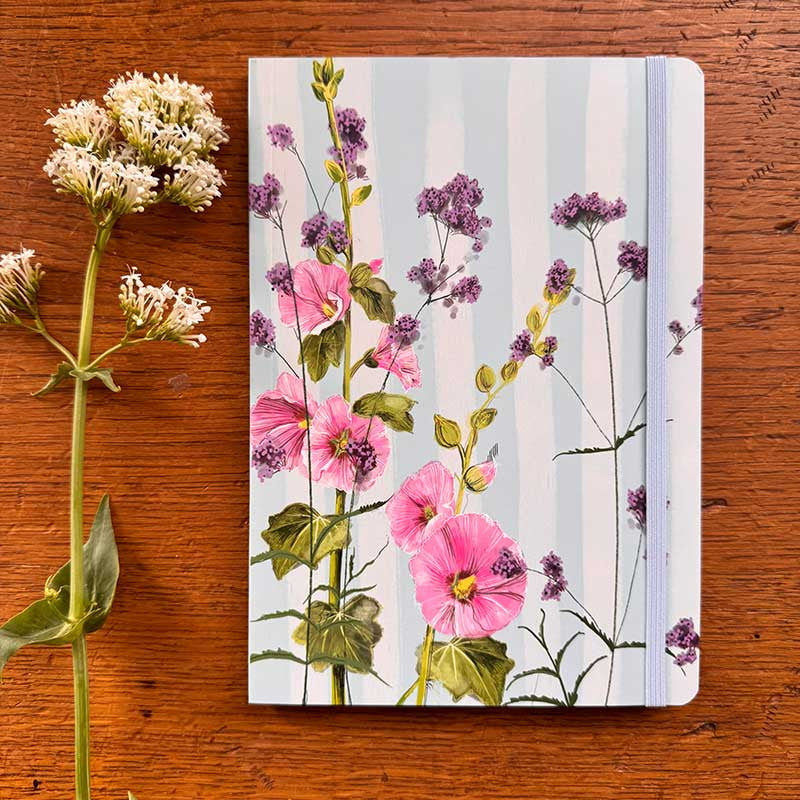 Alex Clark Garden Flowers large hardback notebook featuring colorful botanical illustrations